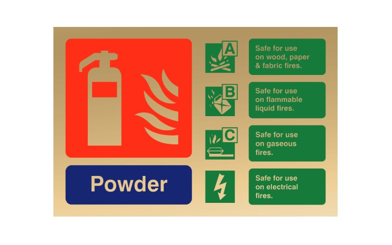 Powder ID Sign Contempo Polished Gold Colour Finish – Landscape